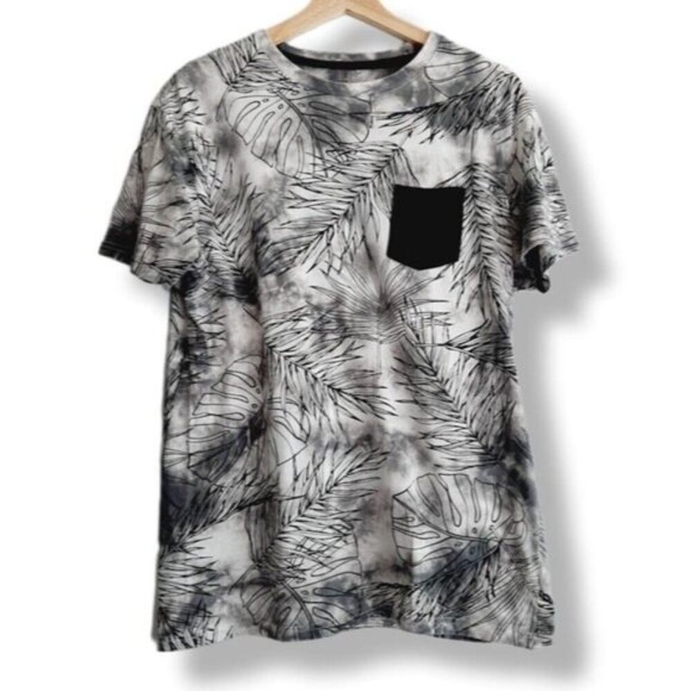 URBAN HERITAGE Crewneck T-shirt Tropical Leaf Print Tie-Dye Men's Sz M
